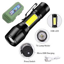 Zoomable Metal COB Flash Light Torch| Mini LED Flash Light| Rechargeable Small LED Work Light| Emergency Penlight Torch|